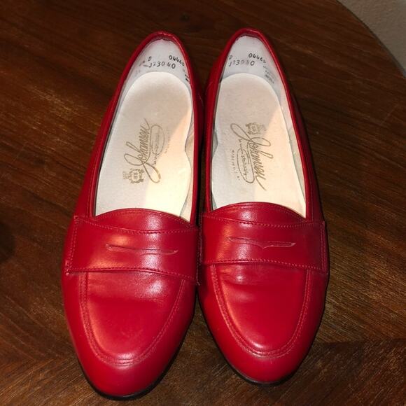 Johansen Preppy Academia Studious Preppy Academia Red Leather Penny Loafers - Picture 1 of 10